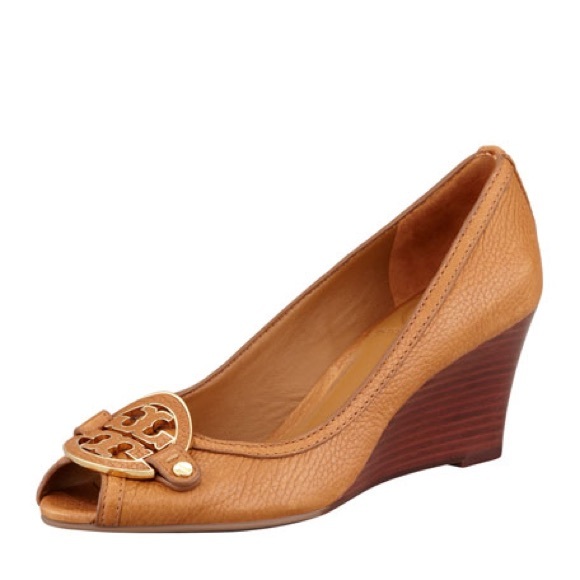 Tory Burch Amanda Open-Toe Logo Wedge